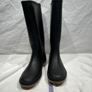 Dunlop Black Rubber Equestrian Riding Rain Boots Womens Size 5